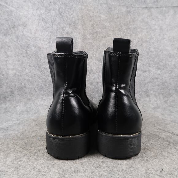 SO Shoes Womens 6 Ankle Booties Chelsea Pull On Black Boot Fabiana Casual Studs - Picture 5 of 11